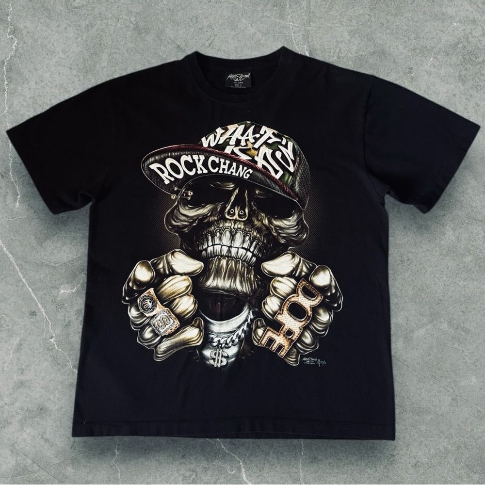 ✅Men's Skull 3D Graphics Black Short Sleeve Tee